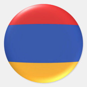 Redonda pegatina de bandera armenia