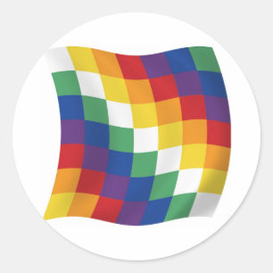 Redonda Pegatina de bandera aymara