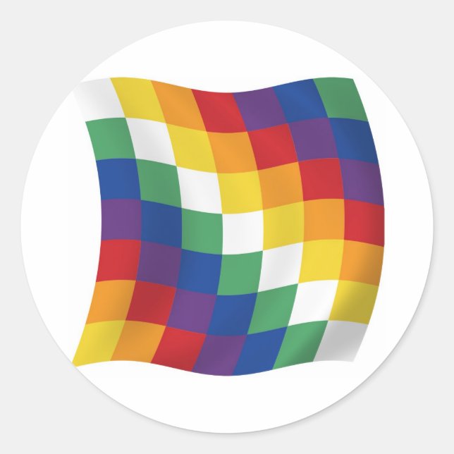 Redonda Pegatina de bandera aymara (Anverso)