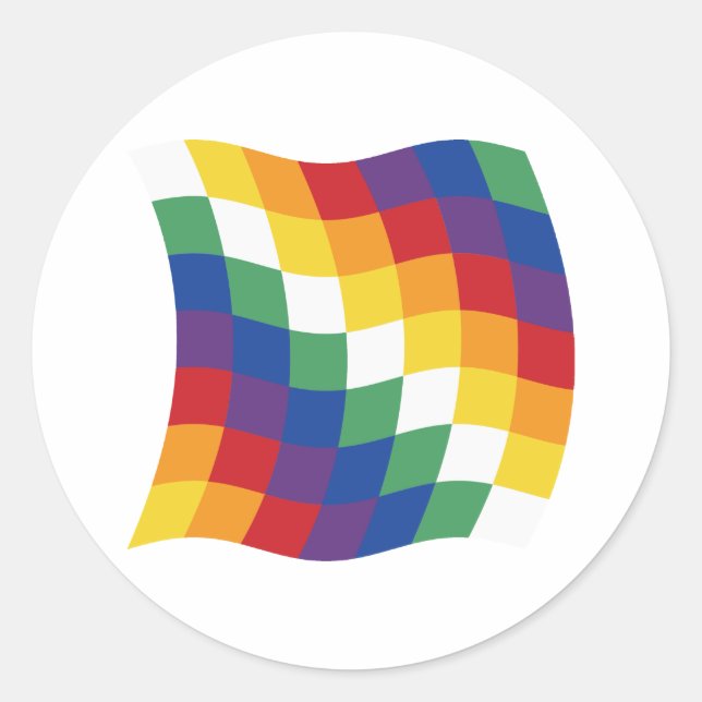 Redonda Pegatina de bandera aymara (Anverso)