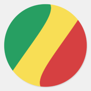 Redonda Pegatina de bandera con efecto ojo de pez de Congo