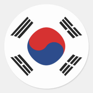 Redonda Pegatina de bandera con efecto ojo de pez de Corea