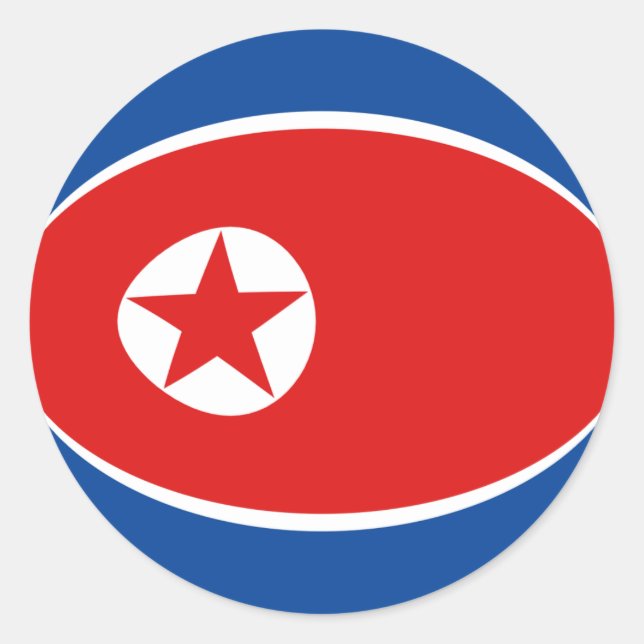 Redonda Pegatina de bandera con efecto ojo de pez de Corea (Anverso)