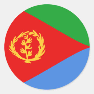 Redonda Pegatina de bandera con efecto ojo de pez de Eritr