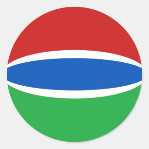 Redonda Pegatina de bandera con efecto ojo de pez de Gambi