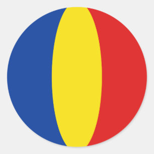 Redonda Pegatina de bandera con efecto ojo de pez de Ruman