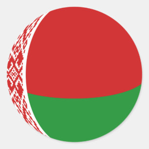 Redonda Pegatina de bandera con ojo de pez de Bielorrusia