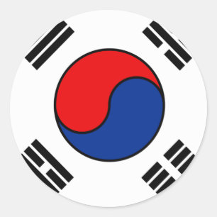 Redonda Pegatina de bandera coreana