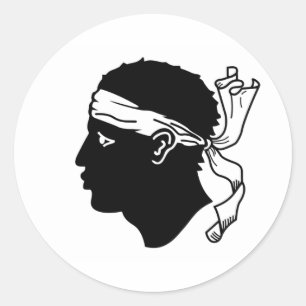 Redonda Pegatina de bandera corsa