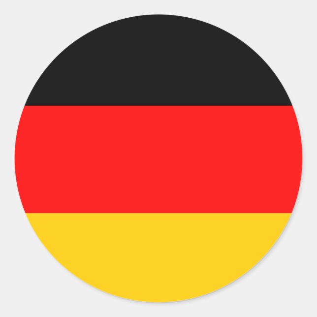 Redonda Pegatina de bandera de Alemania (Anverso)