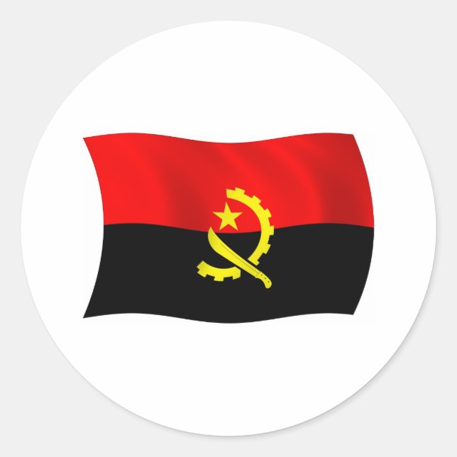 Redonda Pegatina de bandera de Angola (Anverso)