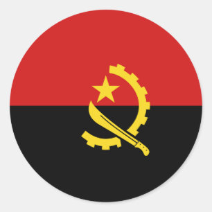 Redonda Pegatina de bandera de Angola ojo de pez