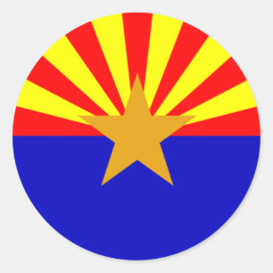 Redonda Pegatina de bandera de Arizona