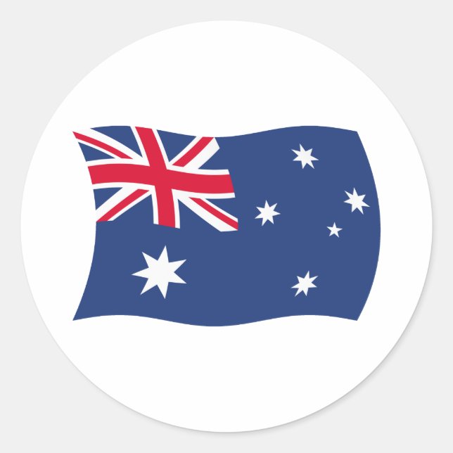 Redonda Pegatina de bandera de Australia (Anverso)