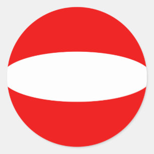 Redonda Pegatina de bandera de Austria con efecto ojo de p