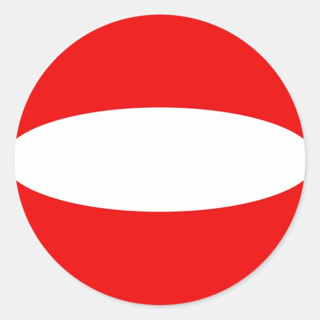 Redonda Pegatina de bandera de Austria con efecto ojo de p (Anverso)
