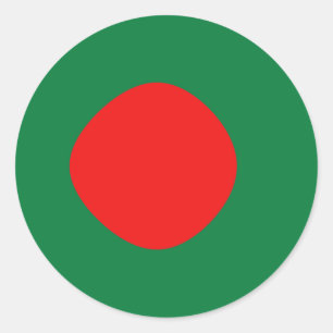 Redonda Pegatina de bandera de Bangladesh con efecto ojo d