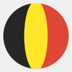 Redonda Pegatina de bandera de Bélgica ojo de pez