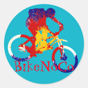Redonda Pegatina de bandera de BikeNoCo Colorado