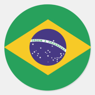 Redonda Pegatina de bandera de Brasil