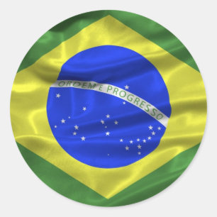 Redonda Pegatina de bandera de Brasil