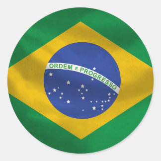Redonda Pegatina de bandera de Brasil