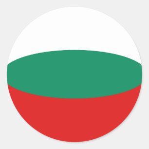 Redonda Pegatina de bandera de Bulgaria con efecto ojo de