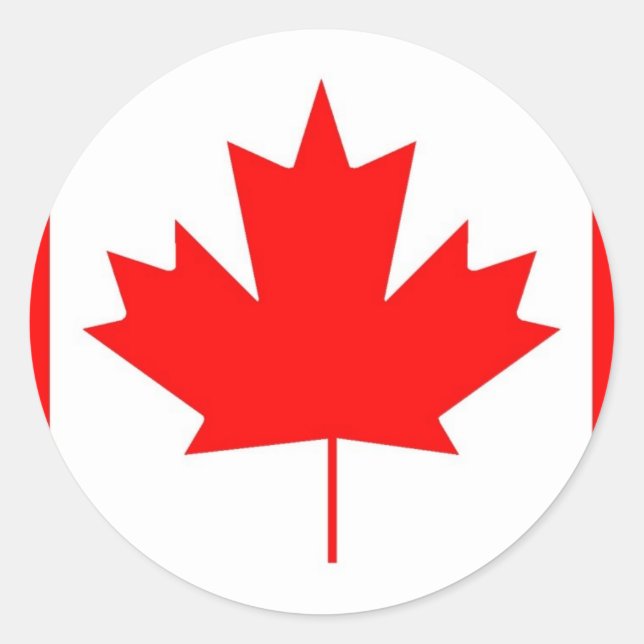 Redonda pegatina de bandera de canadá (Anverso)