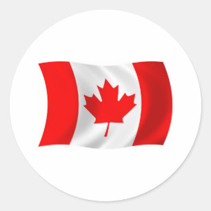 Redonda Pegatina de bandera de Canadá