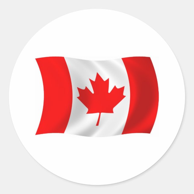 Redonda Pegatina de bandera de Canadá (Anverso)