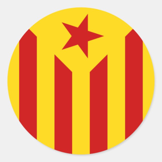 Redonda Pegatina de bandera de Cataluña (Anverso)