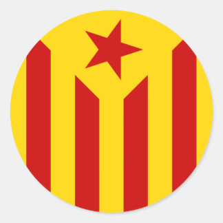 Redonda Pegatina de bandera de Cataluña