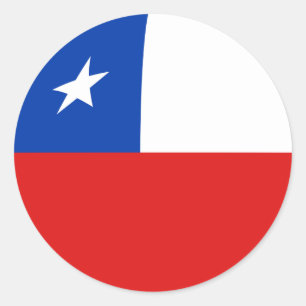 Redonda Pegatina de bandera de Chile con efecto ojo de pez