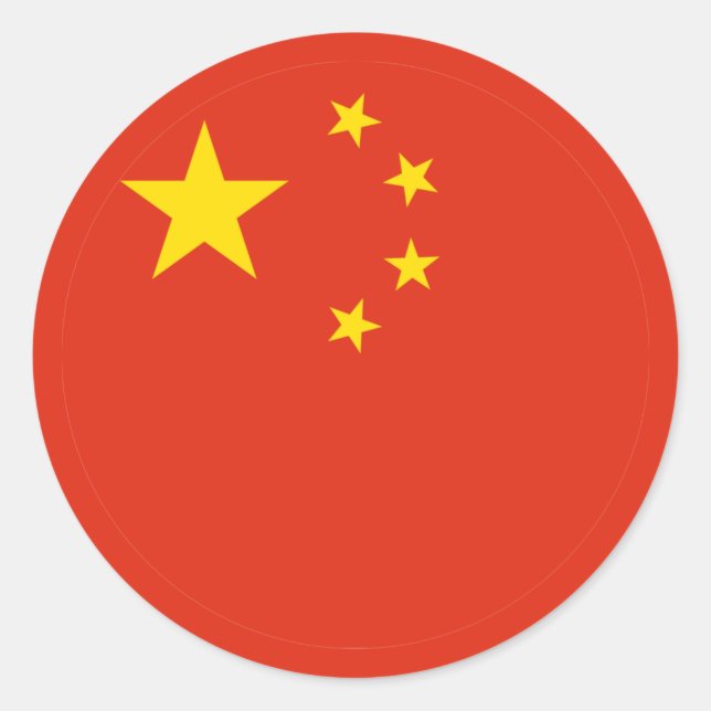 Redonda Pegatina de bandera de China (Anverso)