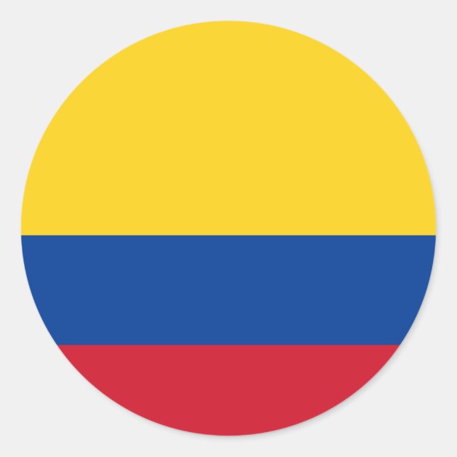 Redonda Pegatina de bandera de Colombia (Anverso)