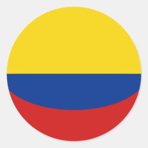 Redonda Pegatina de bandera de Colombia con efecto ojo de 