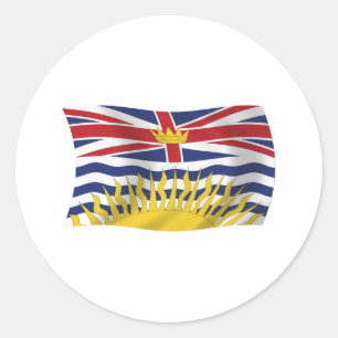 Redonda Pegatina de bandera de Columbia Británica