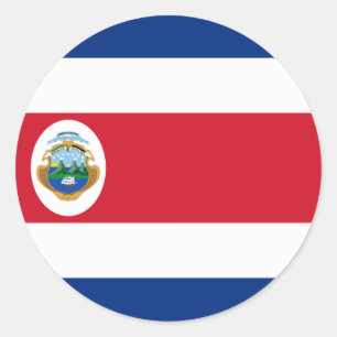 Redonda Pegatina de bandera de Costa Rica