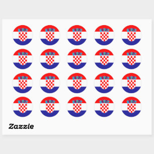 Redonda Pegatina de bandera de Croacia