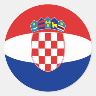 Redonda Pegatina de bandera de Croacia ojo de pez