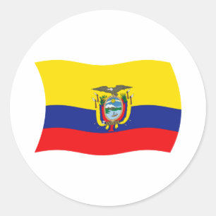 Redonda Pegatina de Bandera de Ecuador