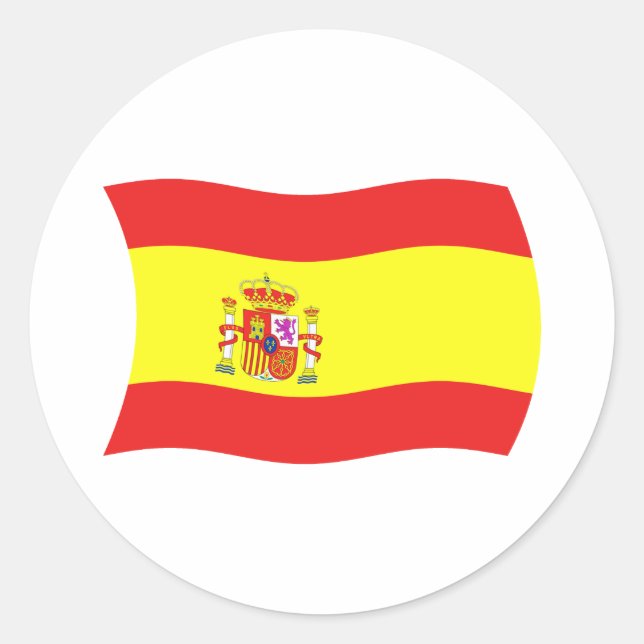 Redonda Pegatina de Bandera de España (Anverso)