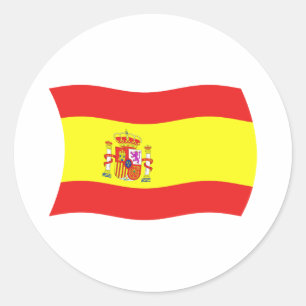 Redonda Pegatina de Bandera de España