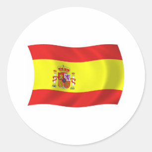 Redonda Pegatina de Bandera de España
