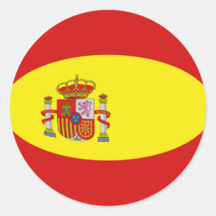 Redonda Pegatina de bandera de España con efecto ojo de pe