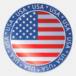 Redonda PEGATINA de bandera de Estados Unidos