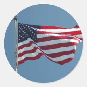 Redonda Pegatina de Bandera de Estados Unidos