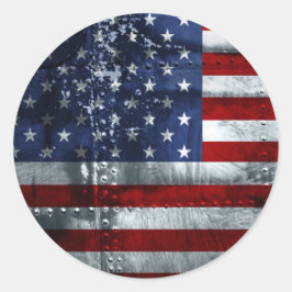 Redonda PEGATINA de bandera de Estados Unidos
