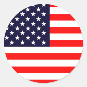 Redonda Pegatina de Bandera de Estados Unidos