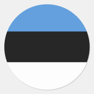 Redonda Pegatina de bandera de Estonia